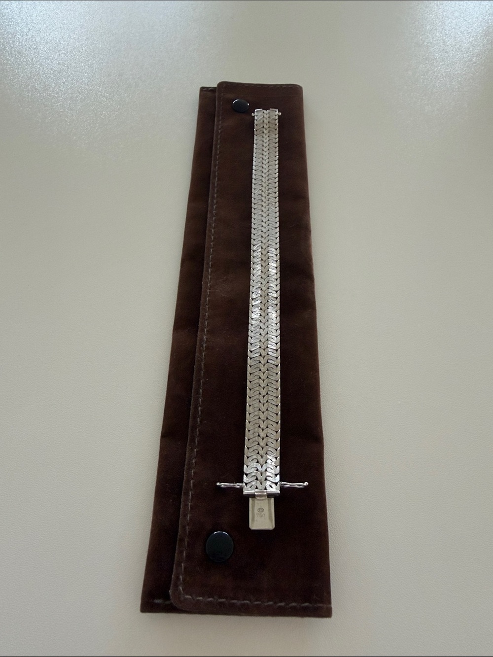 18K Italian White Gold Bracelet – 750 Gold – Approx. 52 g